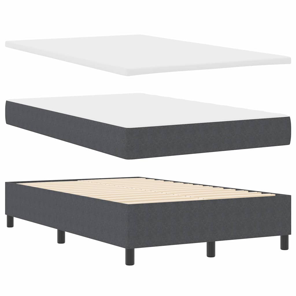 LED Box Spring Krevet Tamno siva i bijela 120 x 200 cm