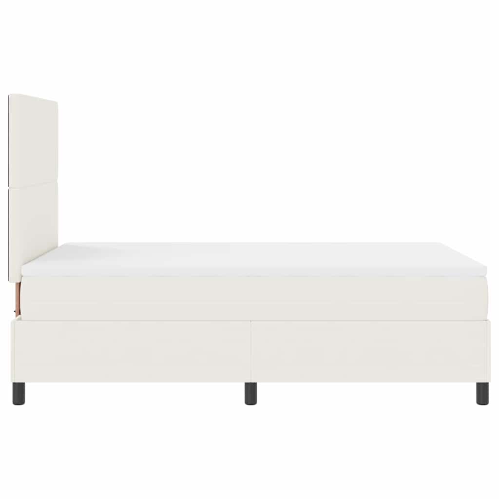 LED Box Spring Krevet s uzglavljem Krema i bijela 120 x 200 cm