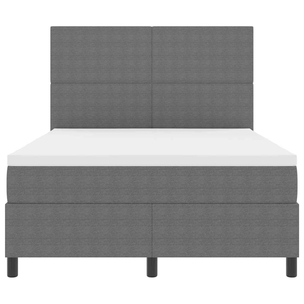 LED Box Spring Krevet Svijetlo siva i bijela. 140 x 190 cm
