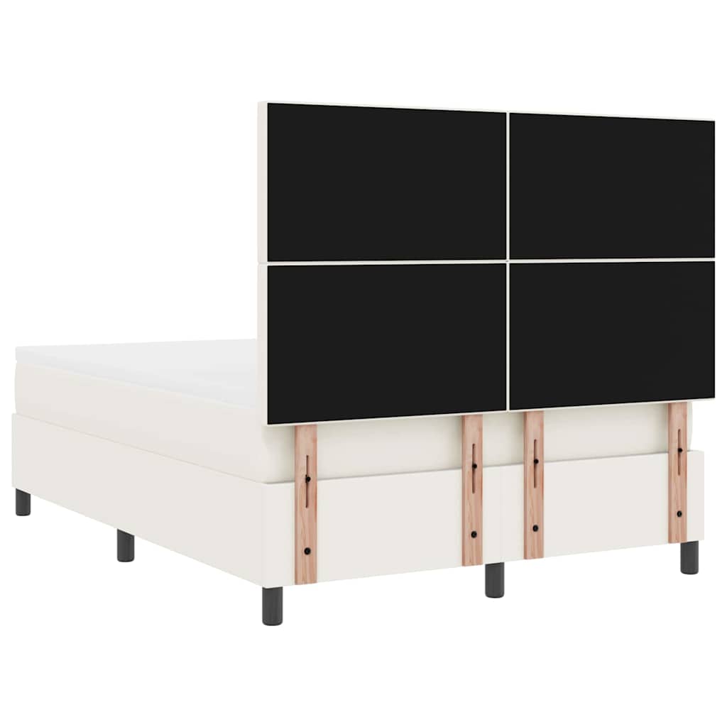 LED Box Spring Krevet s uzglavljem Krema i bijela 140 x 190 cm