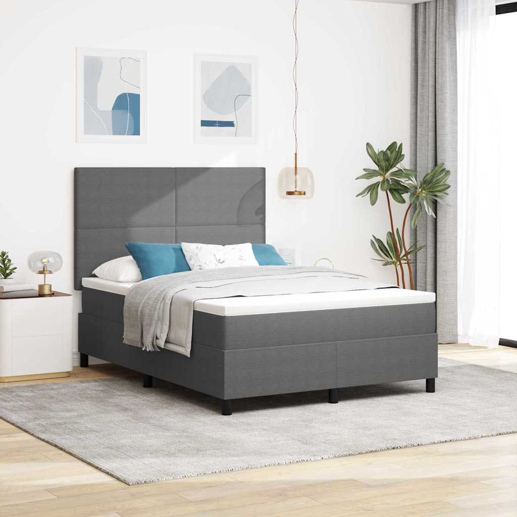 LED Box Spring Krevet Svijetlo siva i bijela. 140 x 200 cm