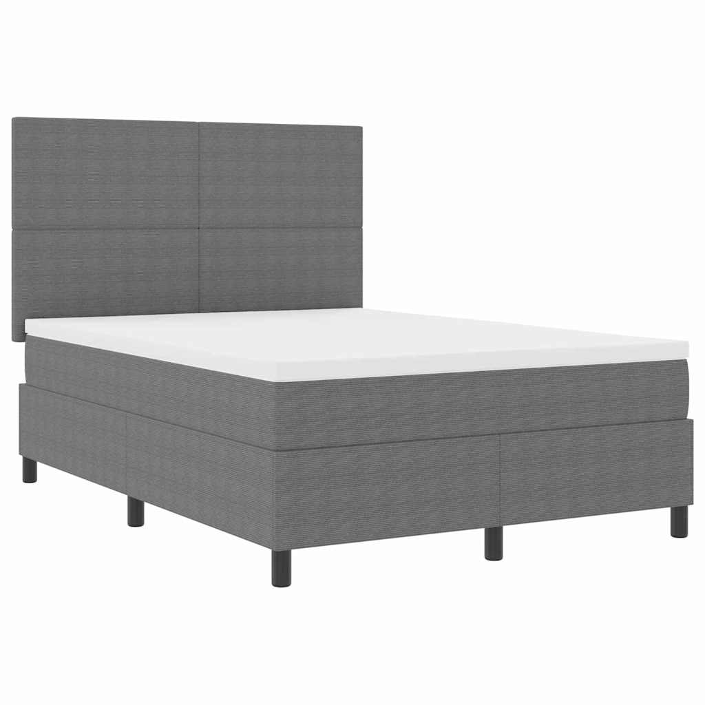 LED Box Spring Krevet Svijetlo siva i bijela. 140 x 200 cm