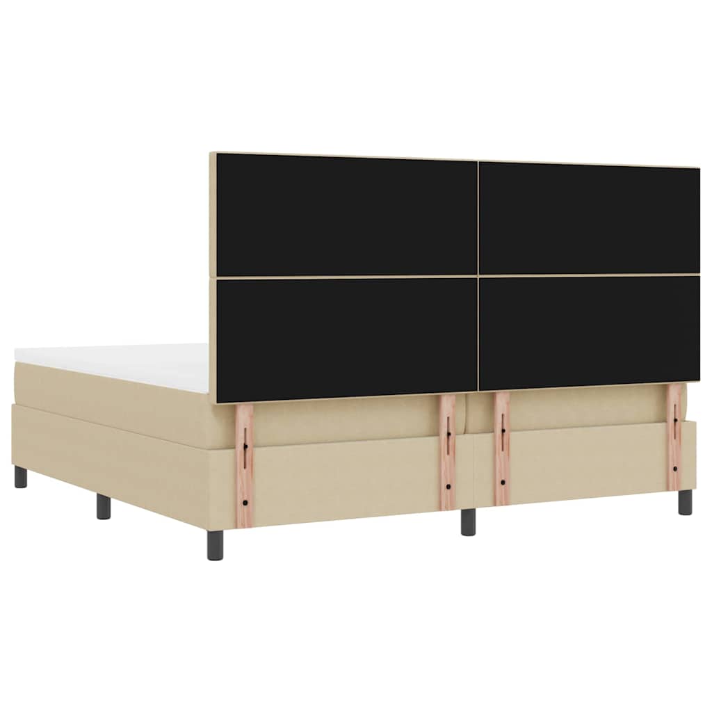 LED Box Spring Krevet Svijetlo siva i bijela. 200 x 200 cm