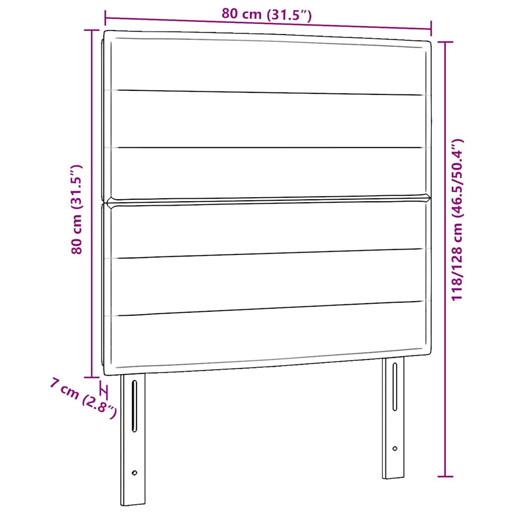 Uzglavlje Svijetlo siva 80 cm tkanina