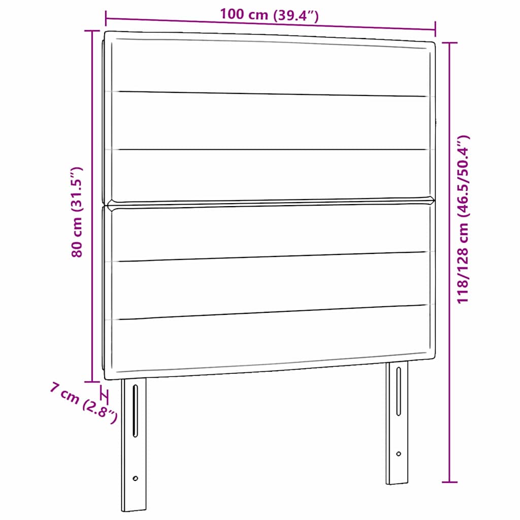 Uzglavlje Krema 100 cm tkanina