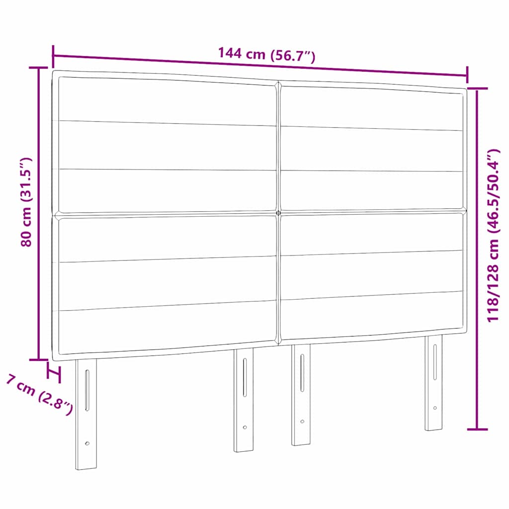 Uzglavlje Sivo-smeđa 144 cm tkanina