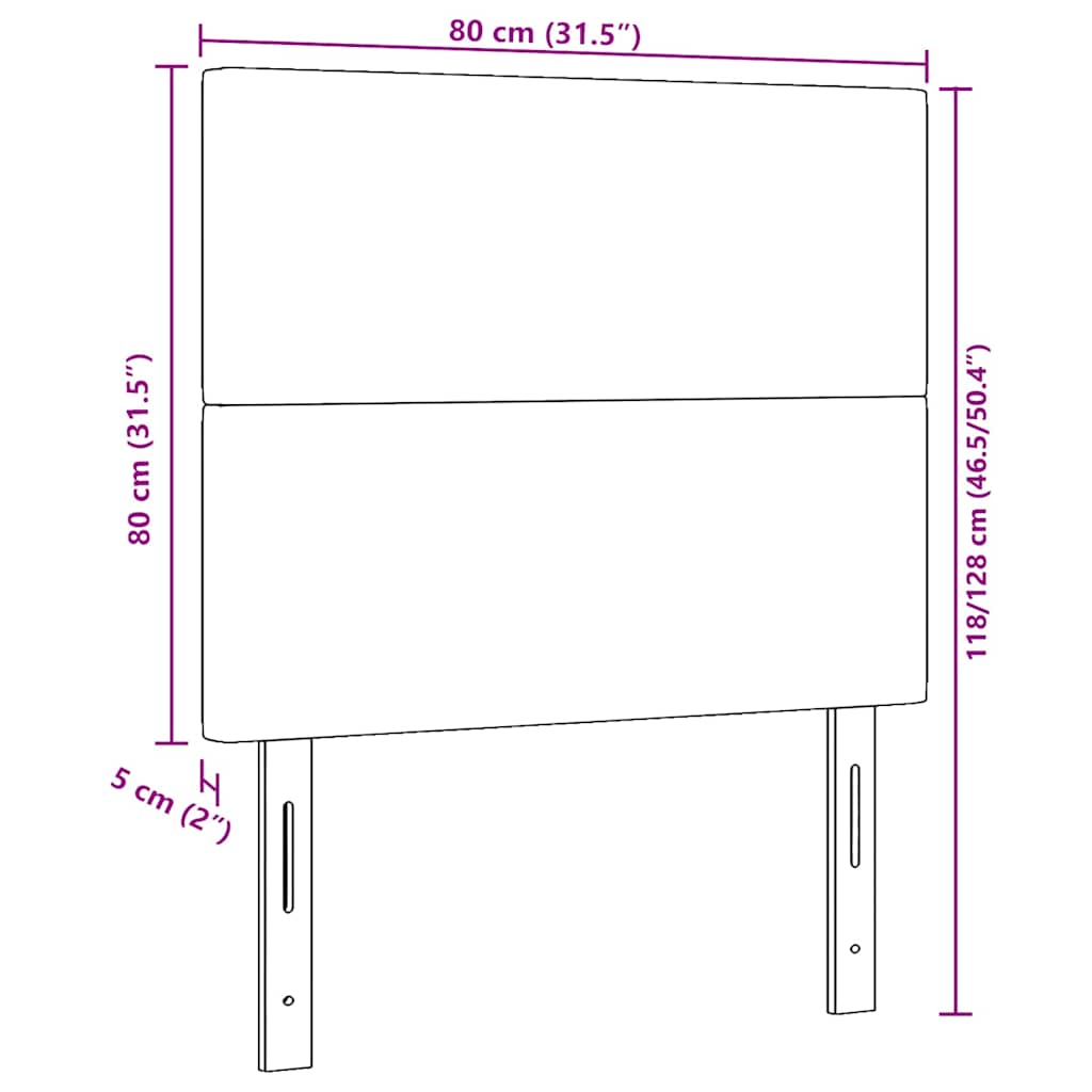Uzglavlje Tamno siva 80 cm Kordura tekstil