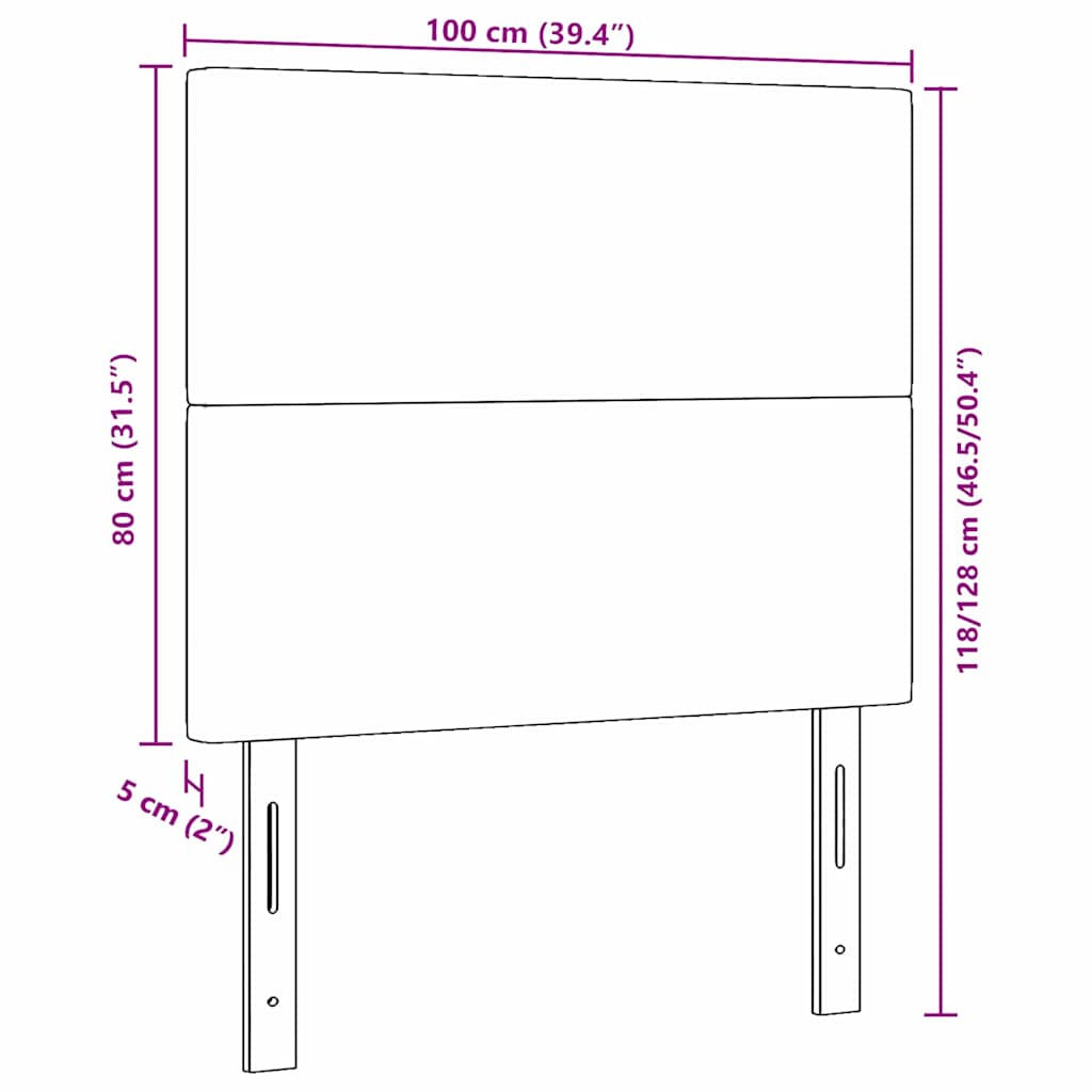 Uzglavlje Svijetlo siva 100 cm Kordura tekstil