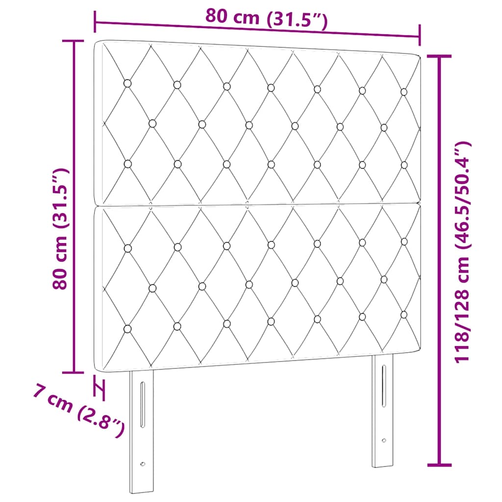 Uzglavlje Svijetlo siva 80 cm Baršun