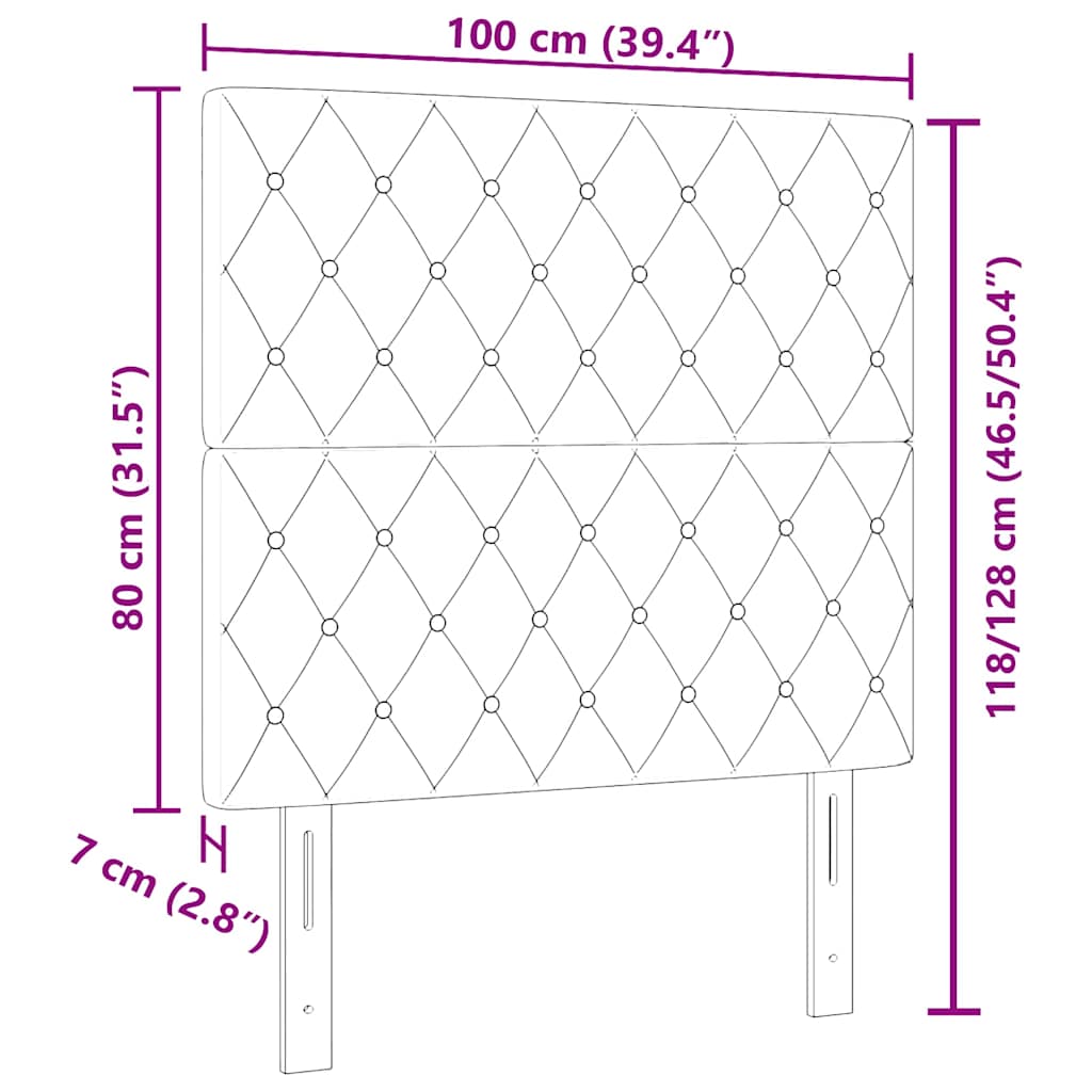 Uzglavlje Svijetlozeleni sivi 100 cm Baršun