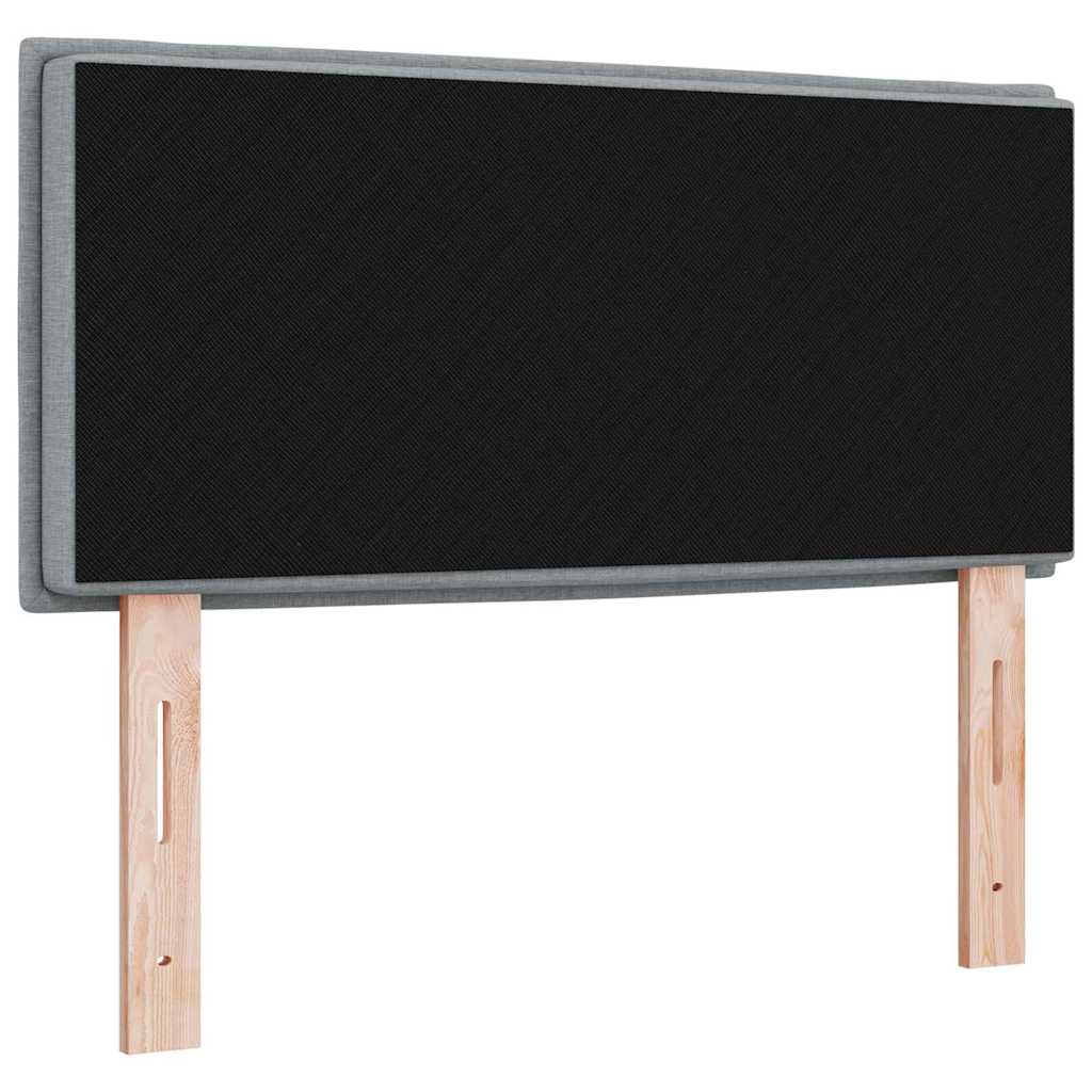 LED glava kreveta s LED trakama Svijetlo siva 80 cm tkanina