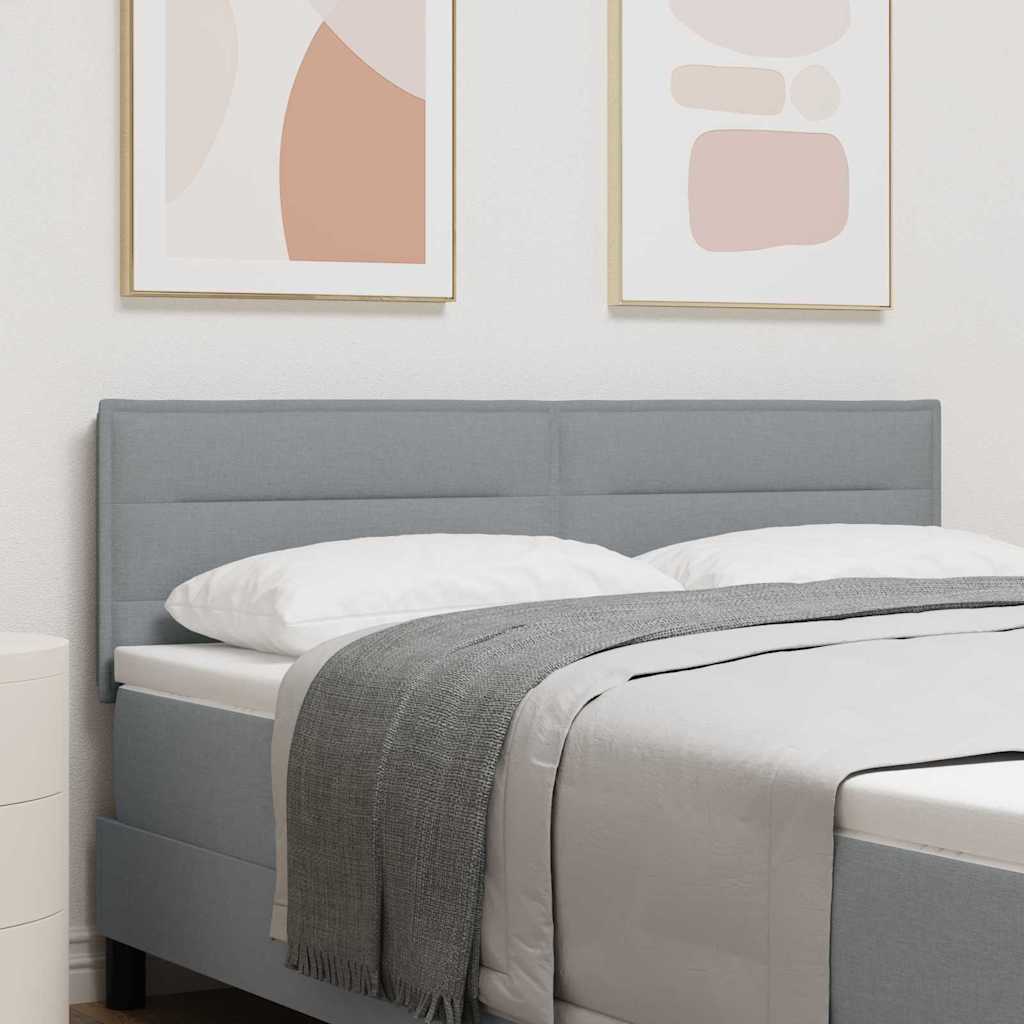 LED glava kreveta s LED trakama Svijetlo siva 144 cm tkanina