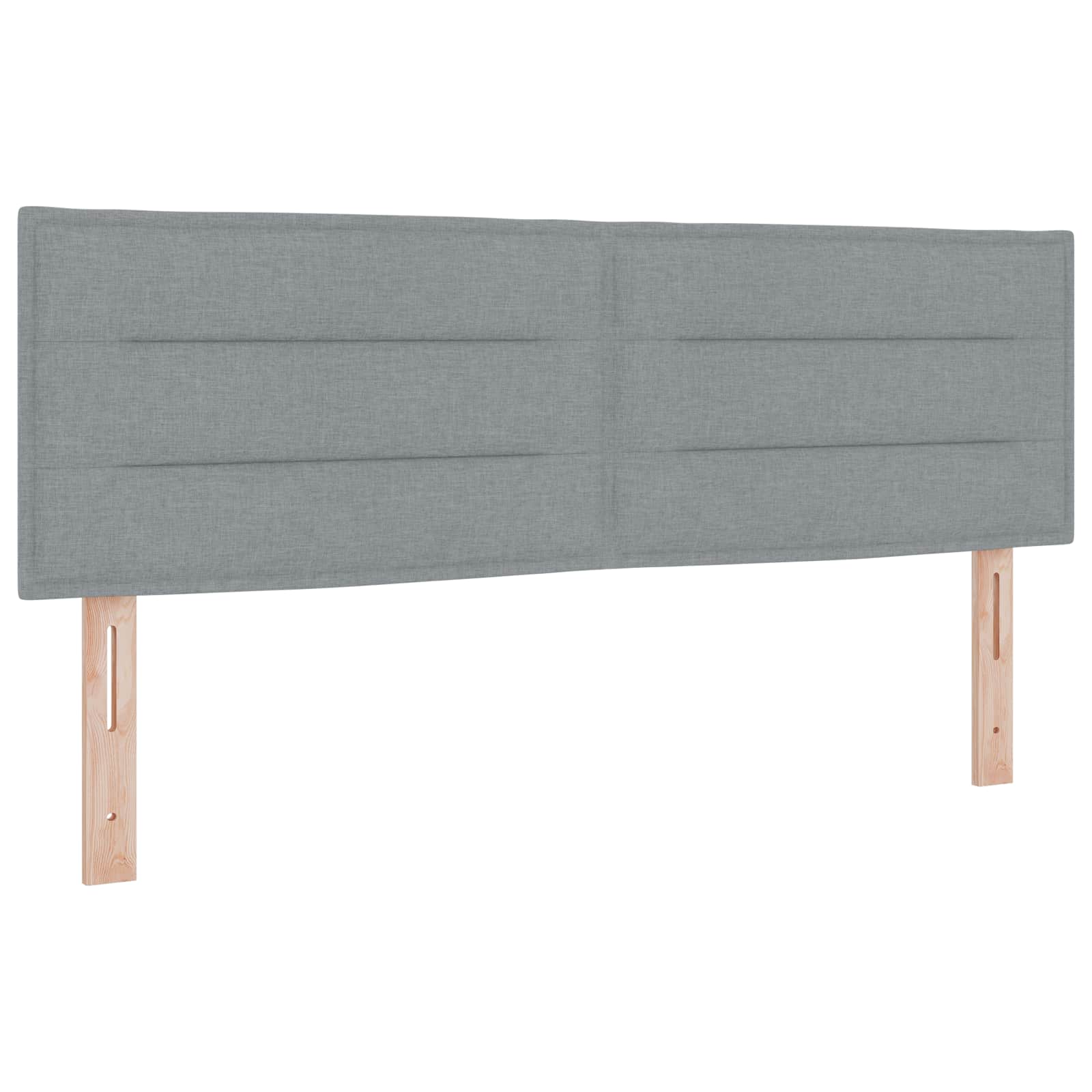 LED glava kreveta s LED trakama Svijetlo siva 144 cm tkanina