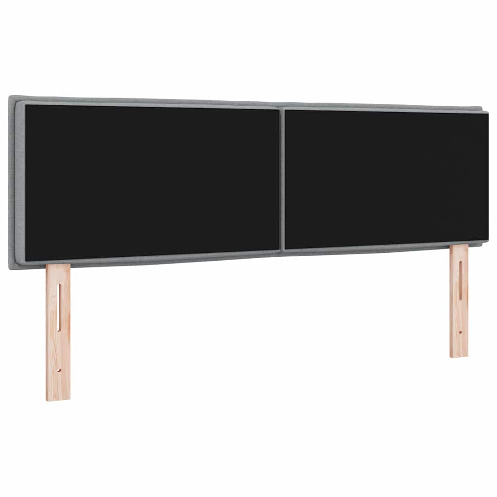 LED glava kreveta s LED trakama Svijetlo siva 144 cm tkanina