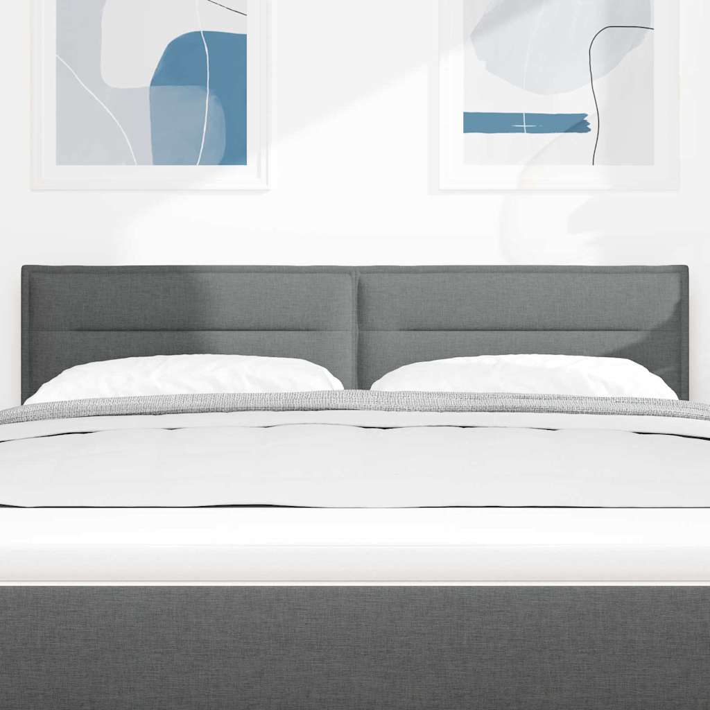 LED glava kreveta s LED trakama Tamno siva 144 cm tkanina