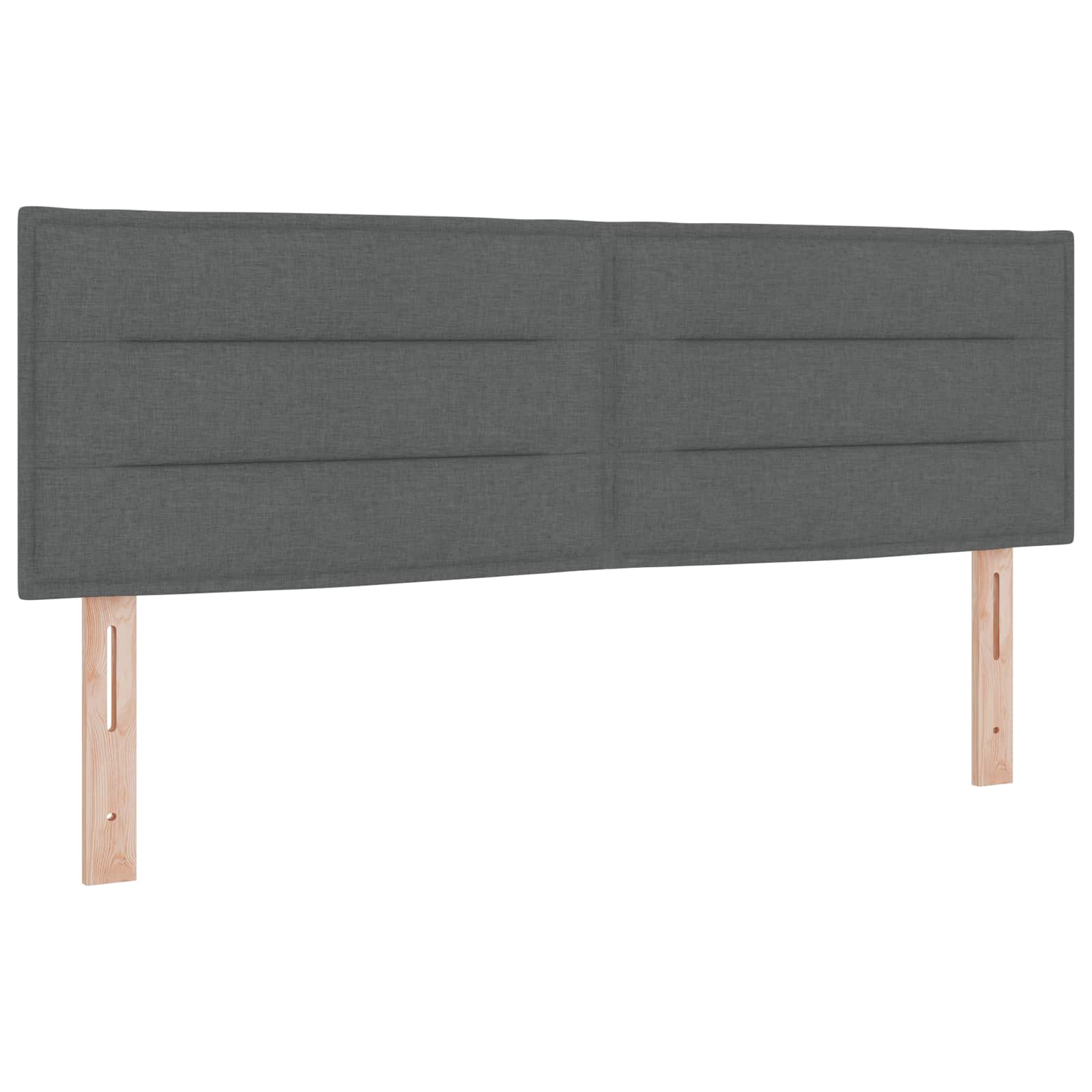 LED glava kreveta s LED trakama Tamno siva 144 cm tkanina