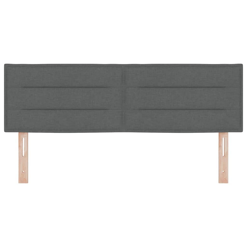 LED glava kreveta s LED trakama Tamno siva 144 cm tkanina