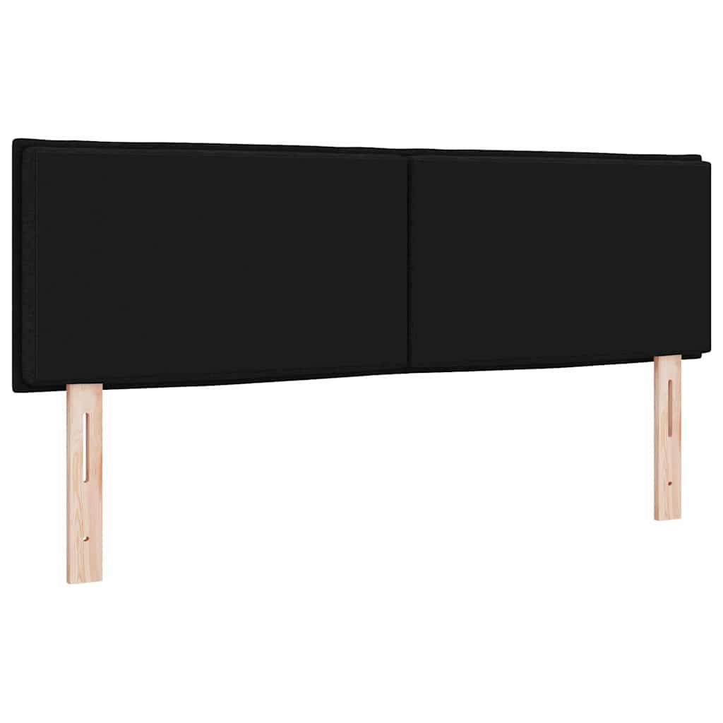 LED glava kreveta s LED trakama Crna 144 cm tkanina