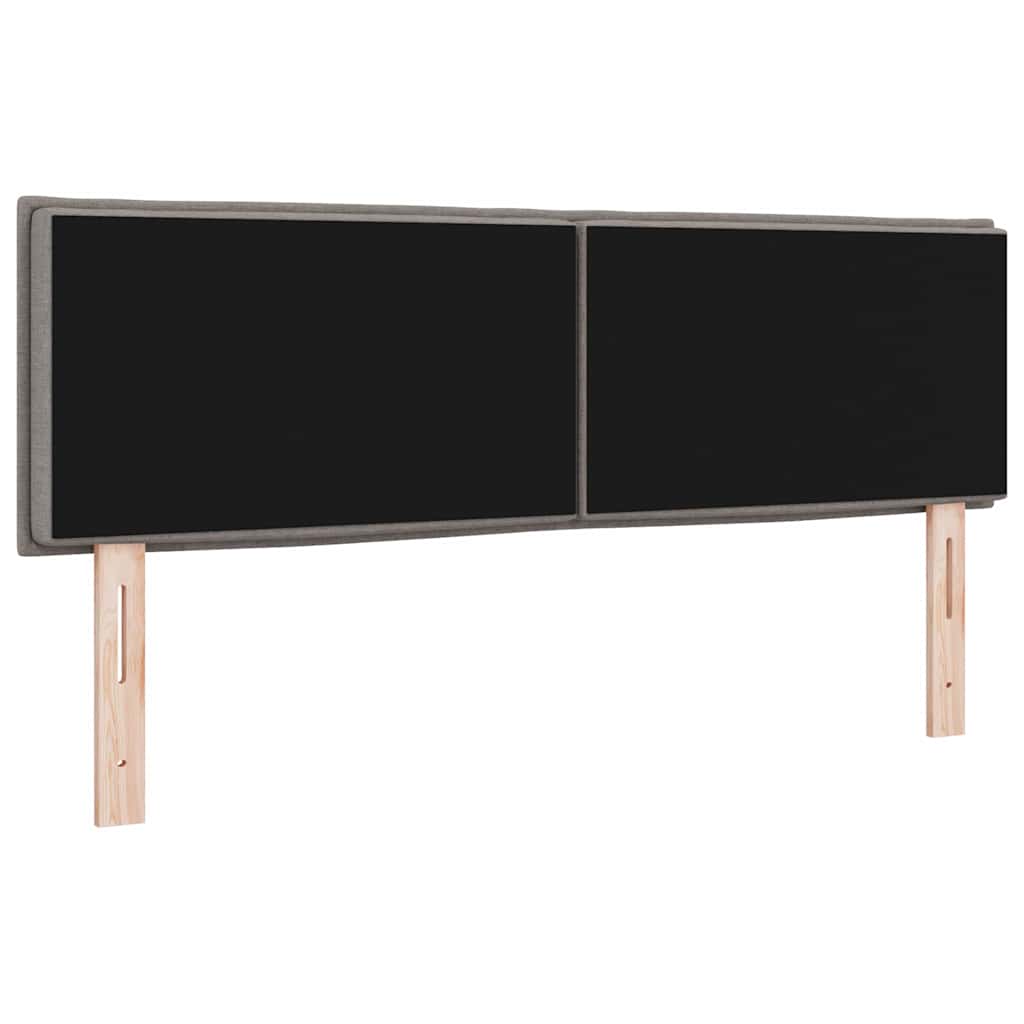 LED glava kreveta s LED trakama Sivo-smeđa 144 cm tkanina