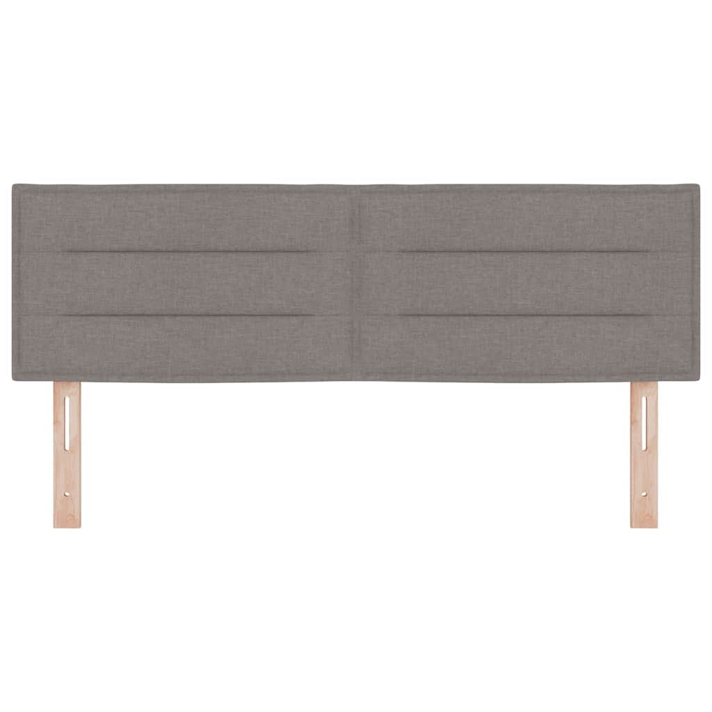LED glava kreveta s LED trakama Sivo-smeđa 144 cm tkanina