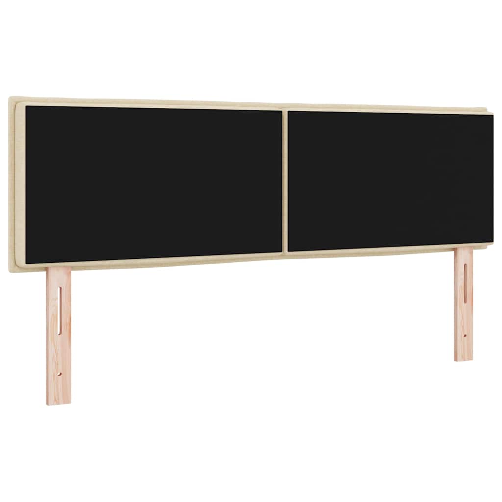 LED glava kreveta s LED trakama Krema 144 cm tkanina