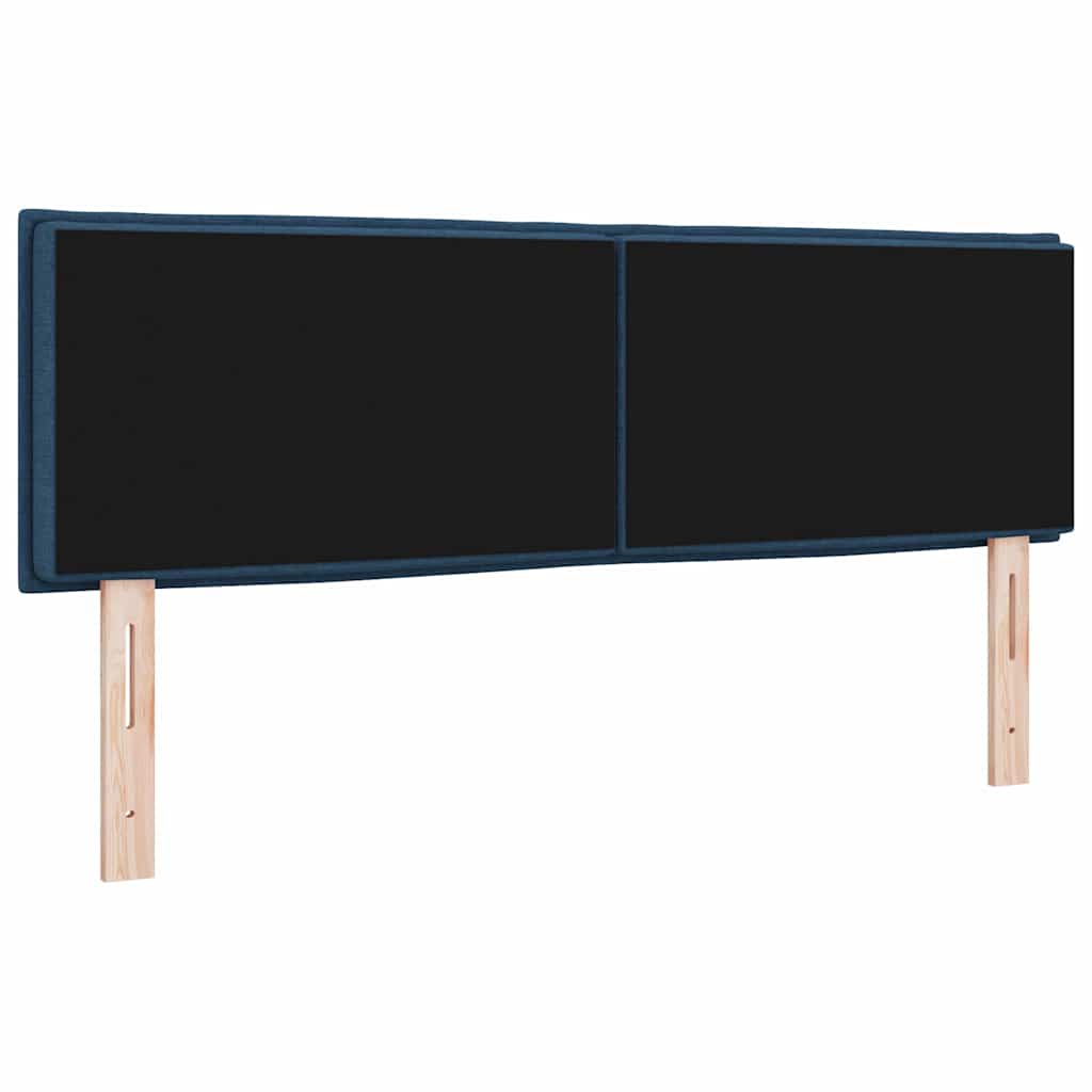 LED glava kreveta s LED trakama Plava 144 cm tkanina