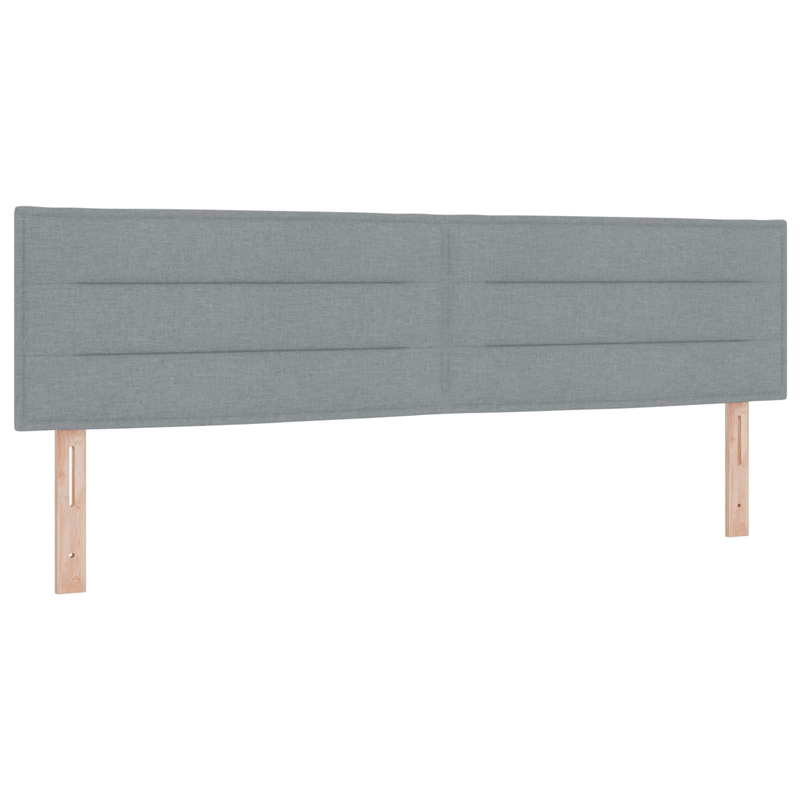 LED glava kreveta s LED trakama Svijetlo siva 180 cm tkanina