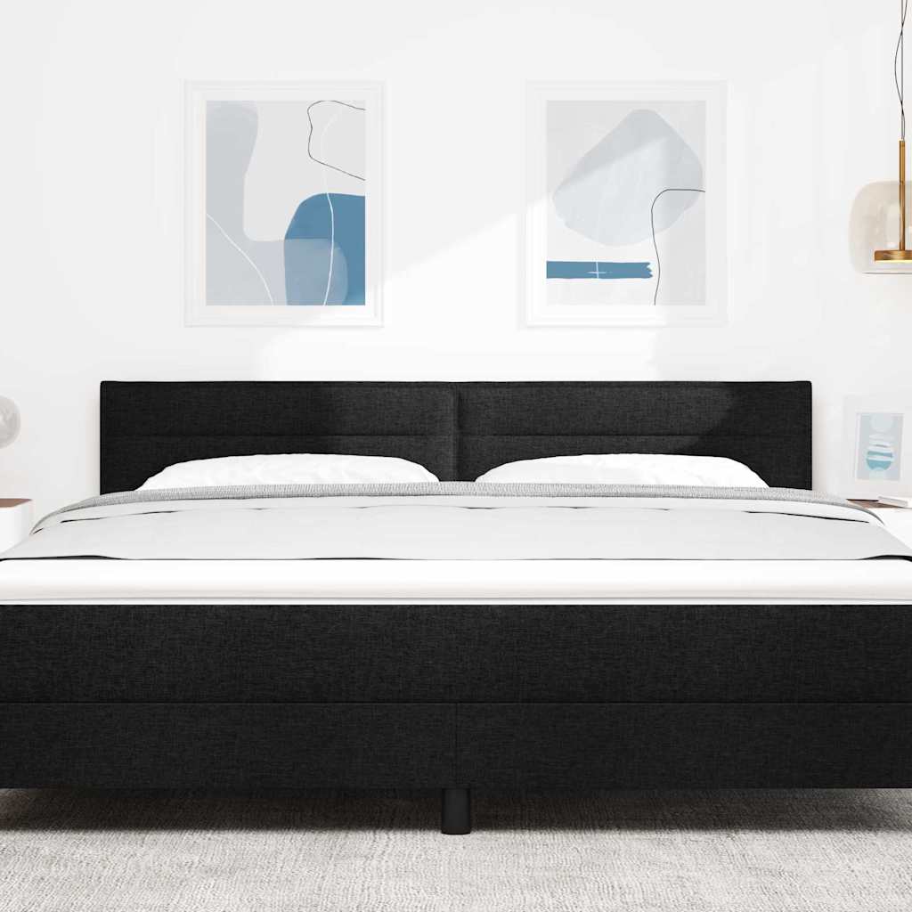 LED glava kreveta s LED trakama Crna 180 cm tkanina