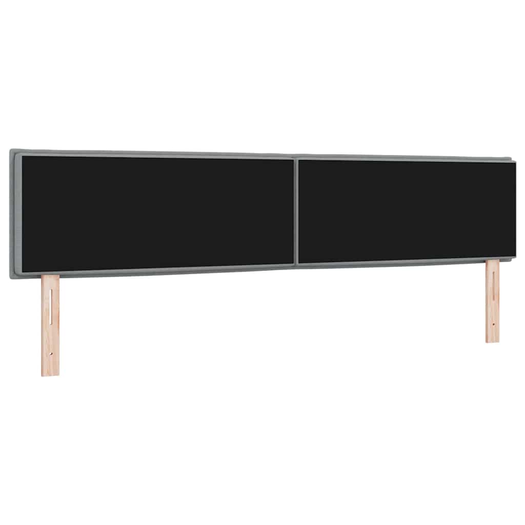 LED glava kreveta s LED trakama Svijetlo siva 200 cm tkanina