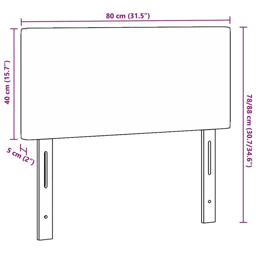 LED glava kreveta s uzglavljem Tamno siva 80 cm Kordura tekstil