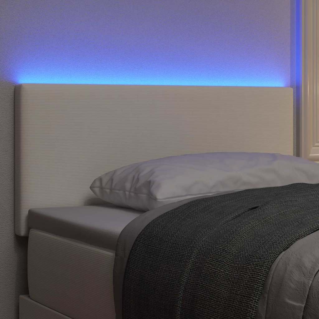 LED glava kreveta s LED trakama Krema 100 cm Kordura tekstil
