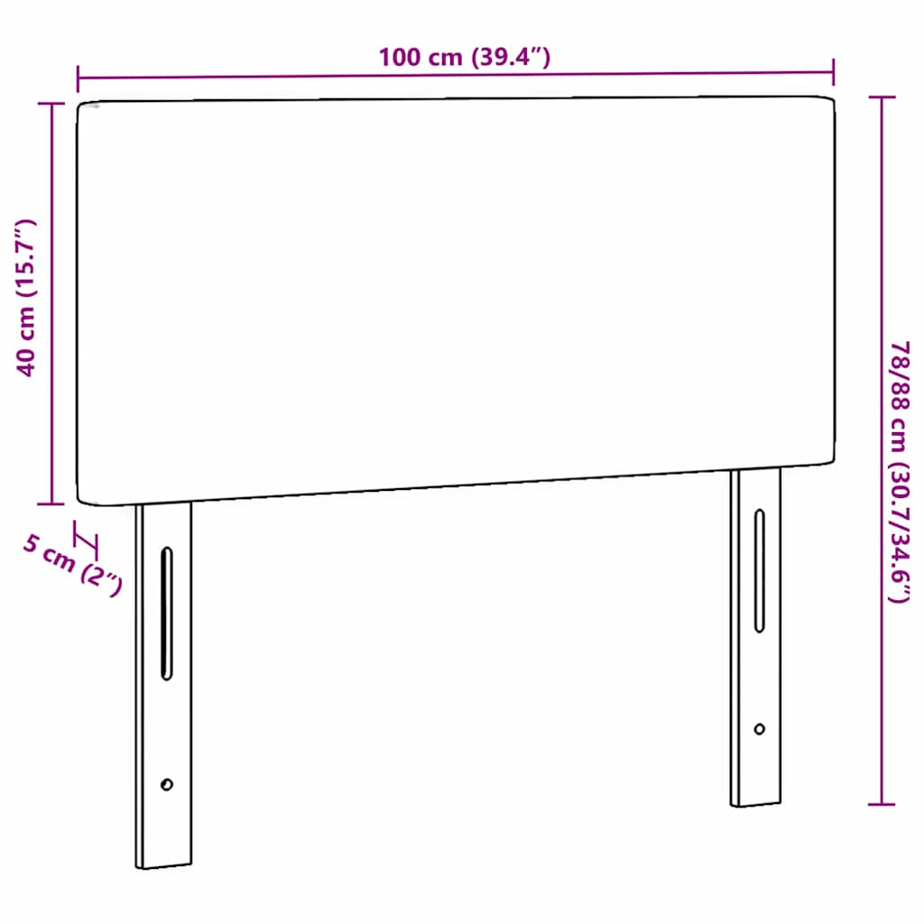 LED glava kreveta s LED trakama Krema 100 cm Kordura tekstil