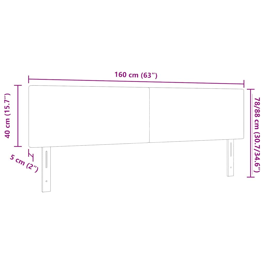 LED glava kreveta Tamno siva 160 cm Kordura tekstil