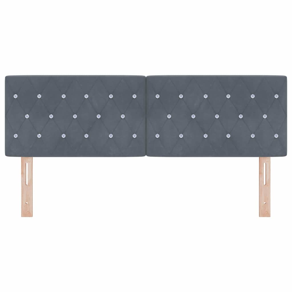 LED glava kreveta s LED trakama Tamno siva 160 cm Baršun