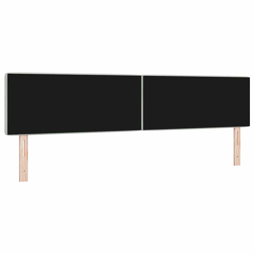 LED glava kreveta s LED trakama Svijetlo siva 200 cm Baršun