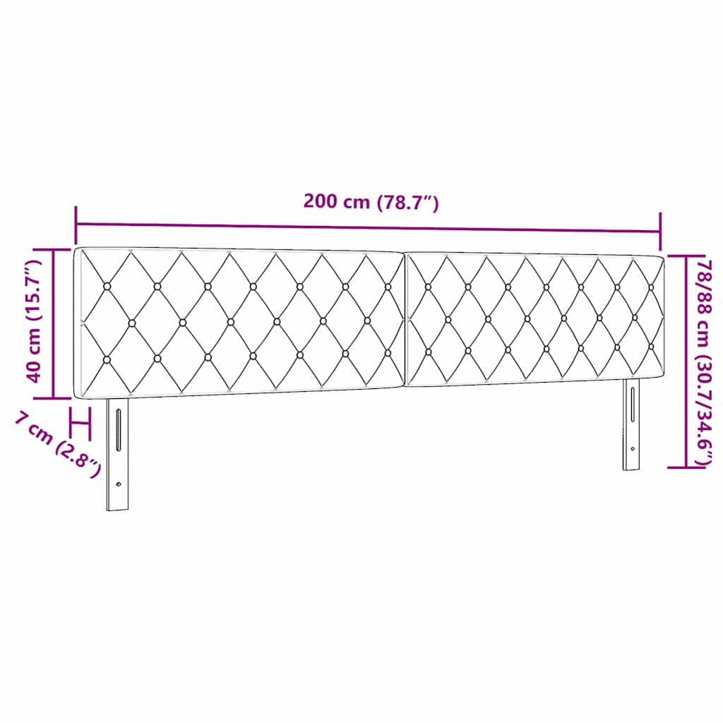 LED glava kreveta s LED trakama Tamnozelena 200 cm Baršun