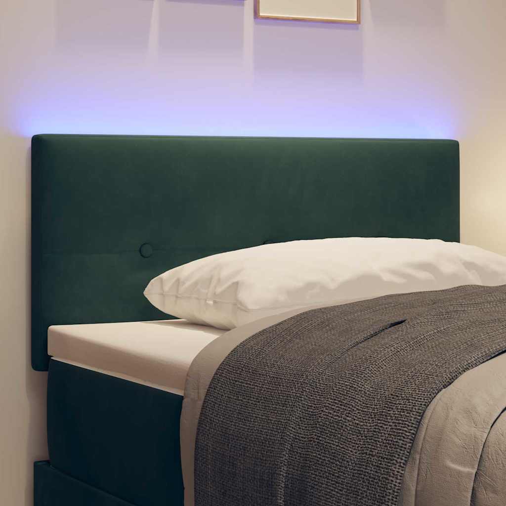 LED glava kreveta s LED trakama Zelena 80 cm Baršun