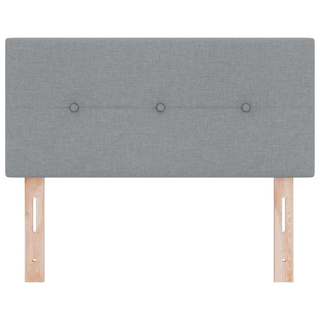 LED glava kreveta s LED trakama Svijetlo siva 90 cm tkanina