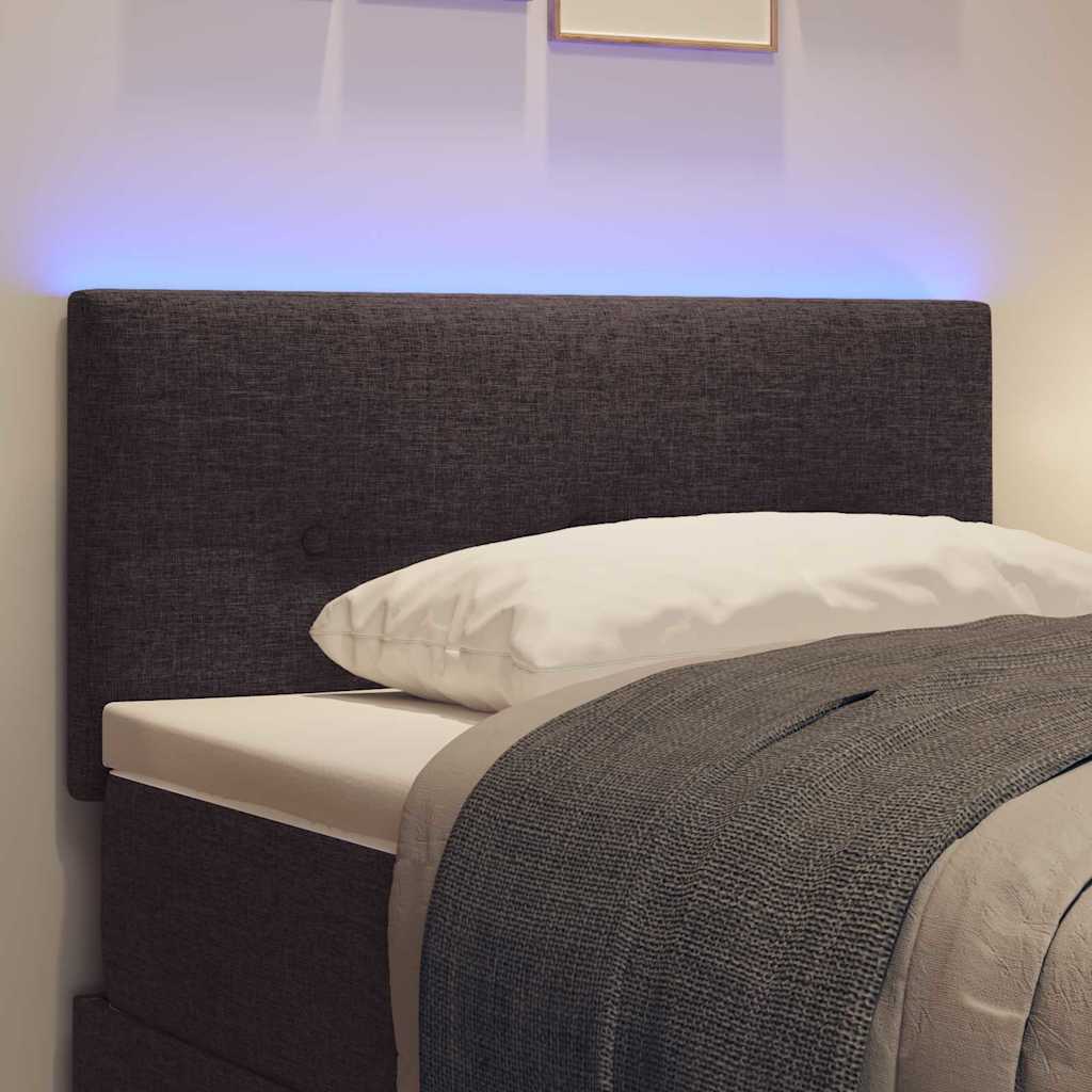 LED glava kreveta s LED trakama Tamno smeđa 100 cm tkanina