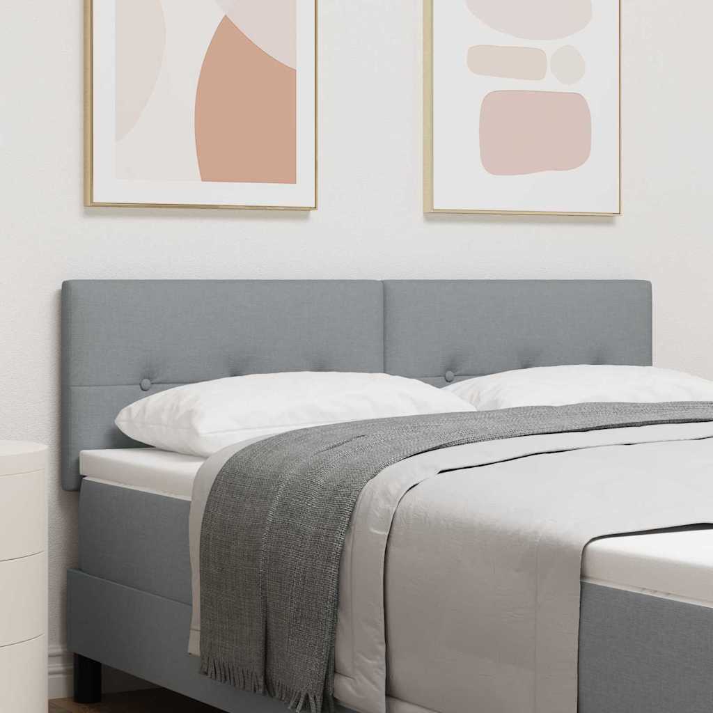 LED glava kreveta s LED trakama Svijetlo siva 144 cm tkanina