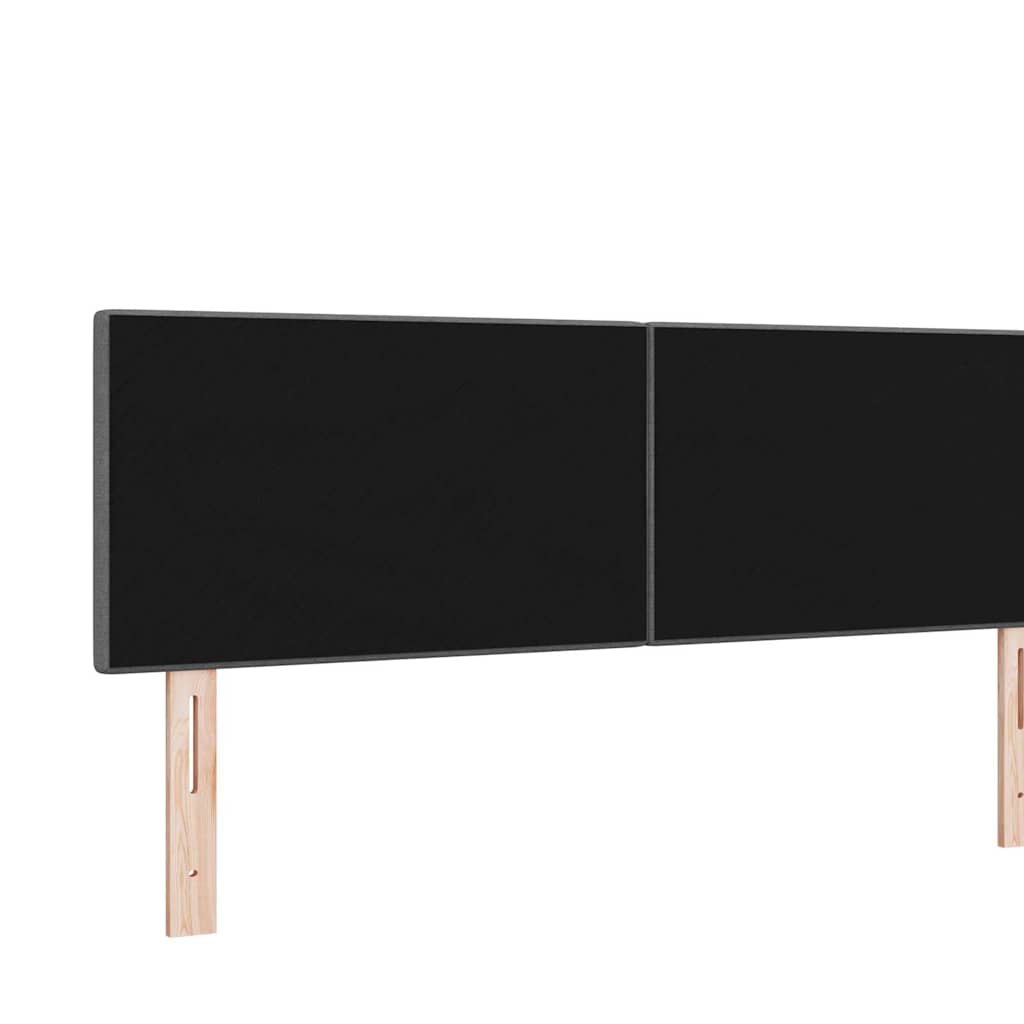 LED glava kreveta s LED trakama Tamno siva 144 cm tkanina