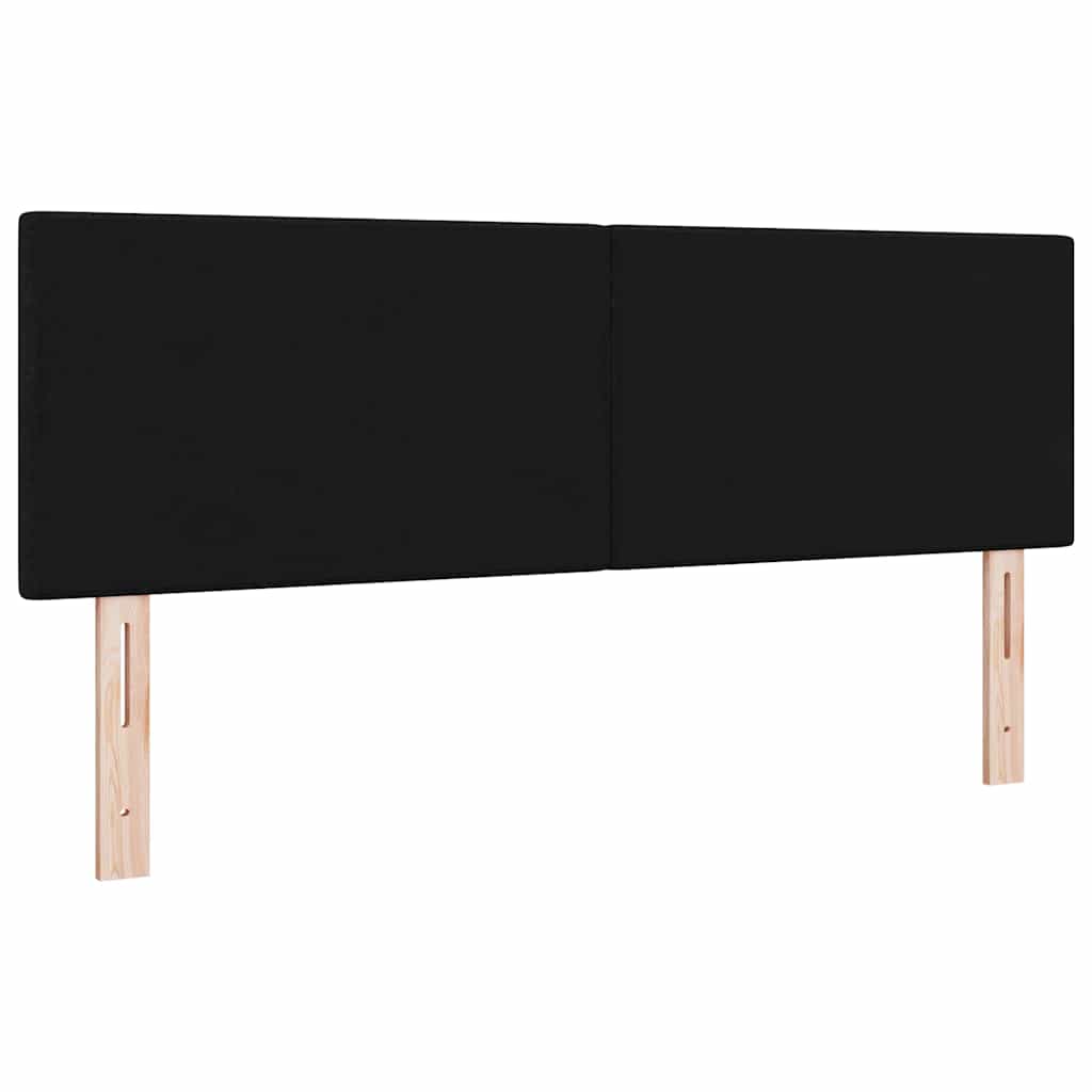 LED glava kreveta s LED trakama Crna 144 cm tkanina
