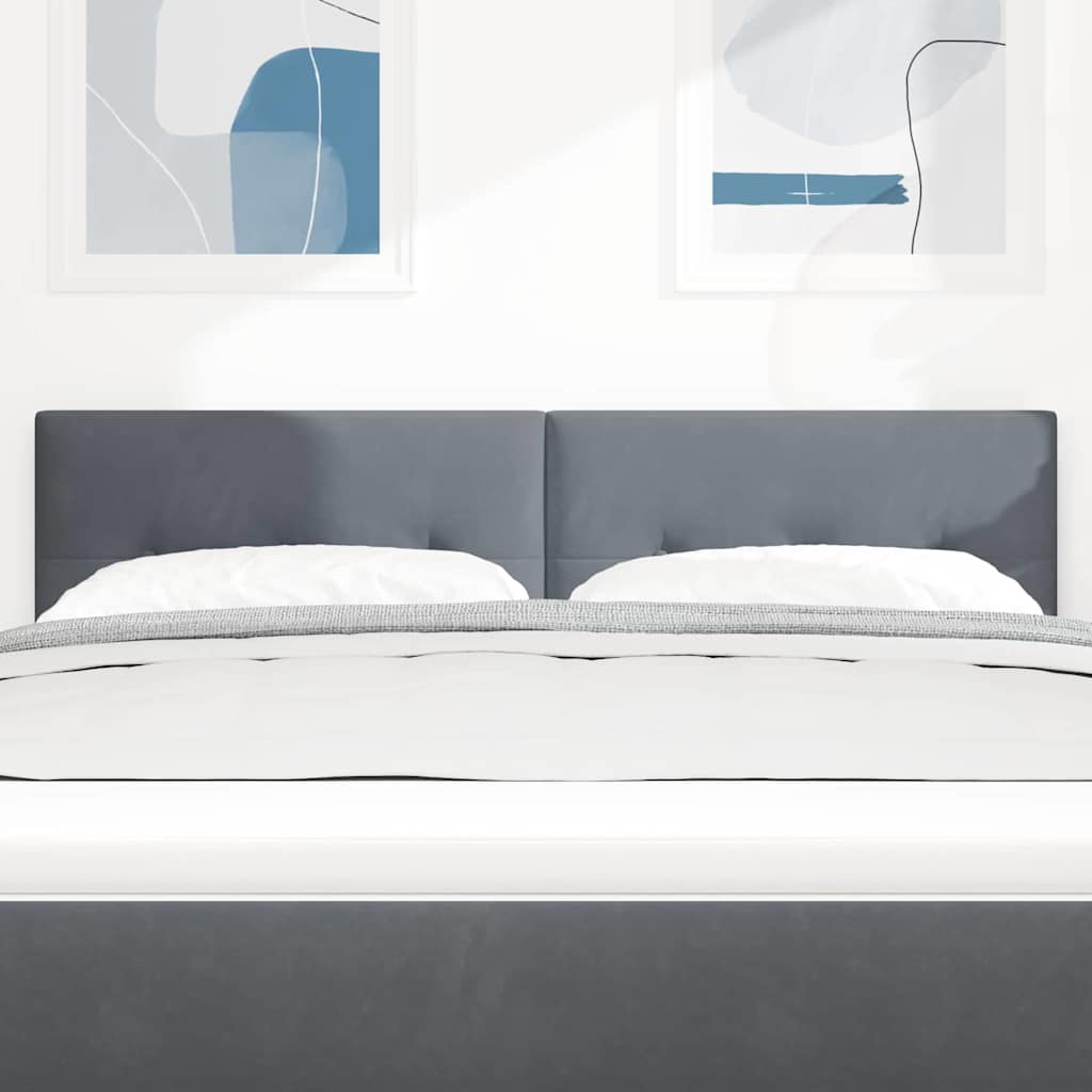 LED glava kreveta s LED trakama Sivi 144 cm Baršun