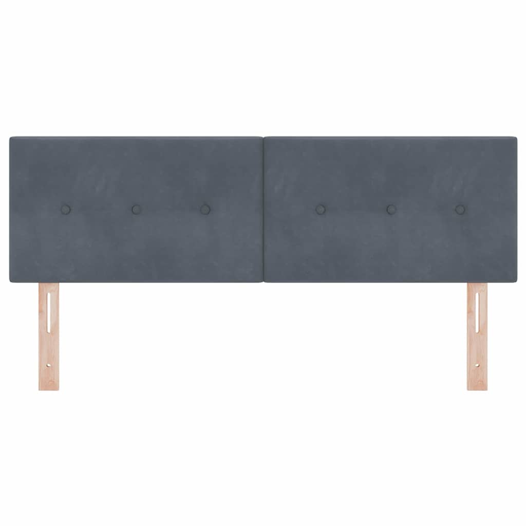 LED glava kreveta s LED trakama Sivi 144 cm Baršun