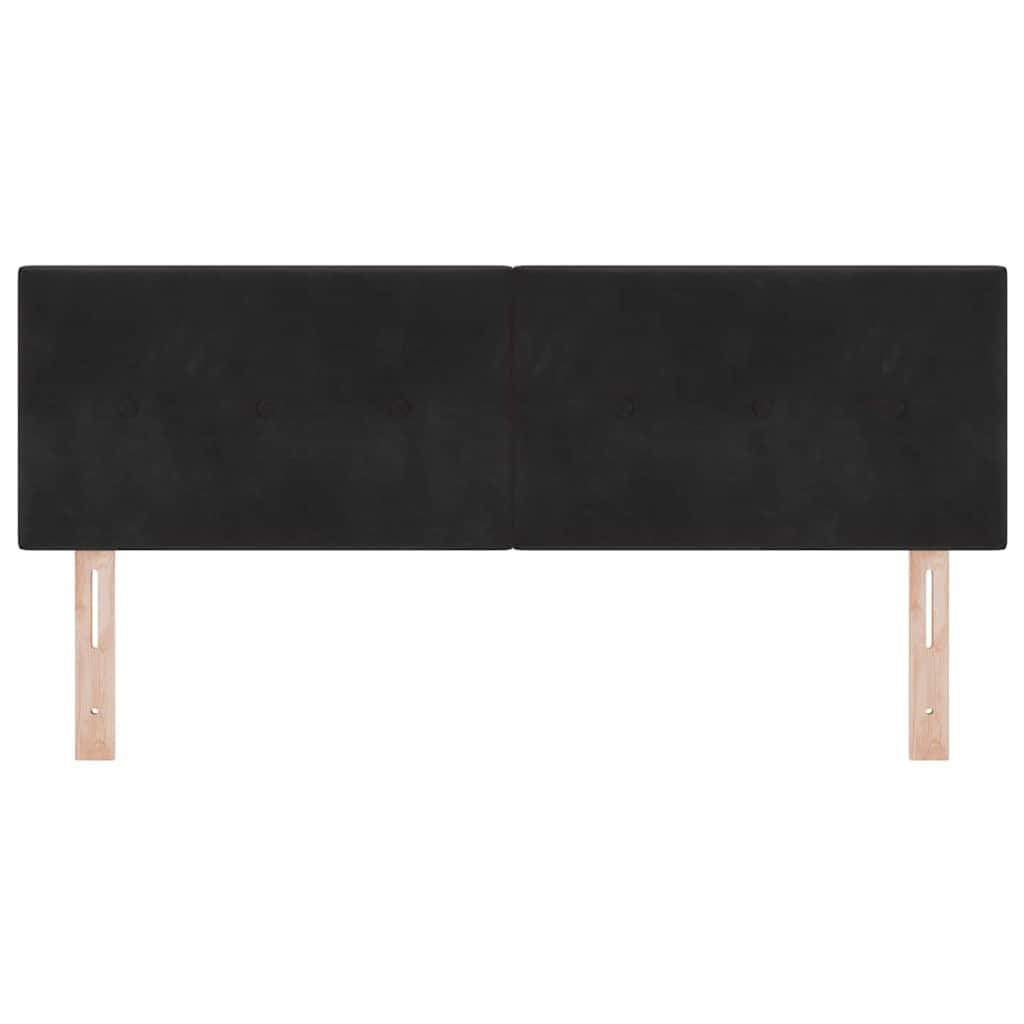 LED glava kreveta s LED trakama Crna 144 cm Baršun