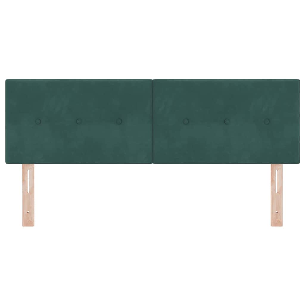 LED glava kreveta s LED trakama Zelena 144 cm Baršun