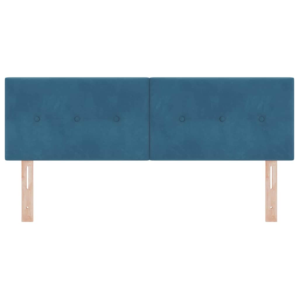 LED glava kreveta s LED trakama Plava 144 cm Baršun