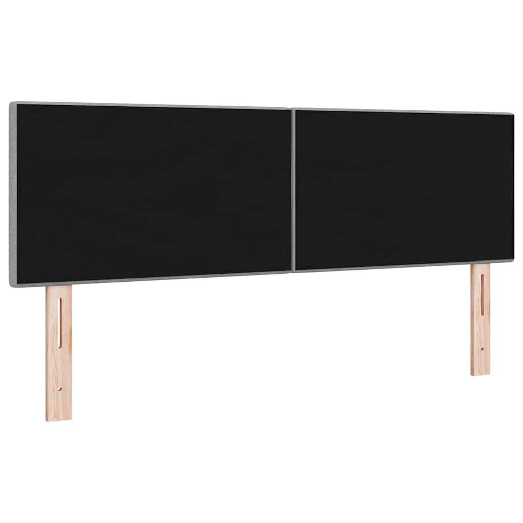 LED glava kreveta s LED trakama Svijetlo siva 160 cm tkanina