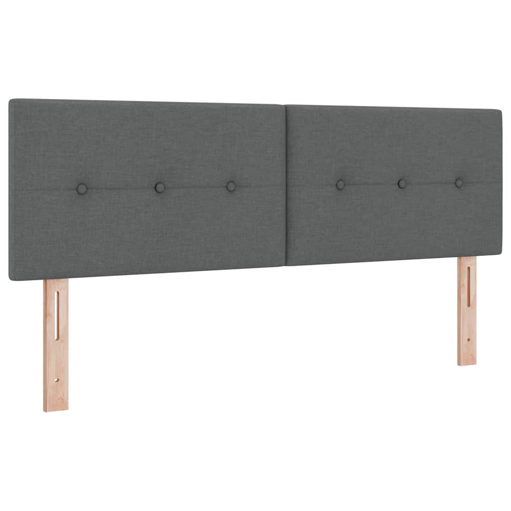 LED glava kreveta s LED trakama Tamno siva 160 cm tkanina