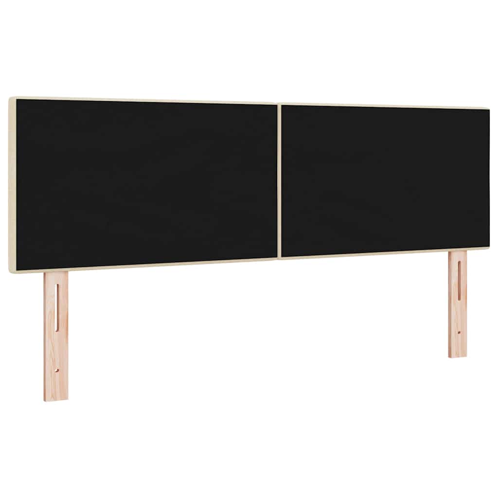 LED glava kreveta s LED trakama Krema 160 cm tkanina